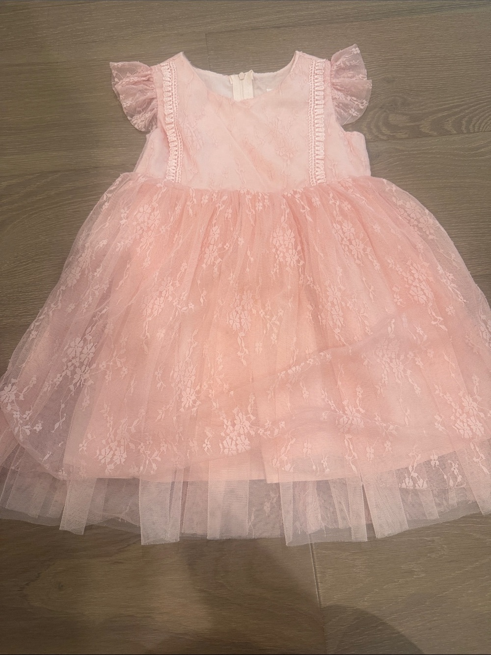 Popatu Pink Lace Tulle Party Dress
